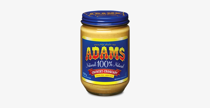 Adams® 100% Natural Crunchy Unsalted Peanut Butter - Adams Natural Unsalted Creamy Peanut Butter, transparent png #1514373