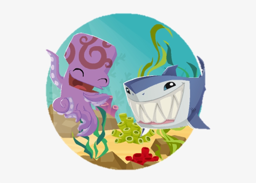 Shark And Octopus Jam Session Pet Dolphins Sandcastle - Animal Jam Annual 2018 64pp Special, transparent png #1515925