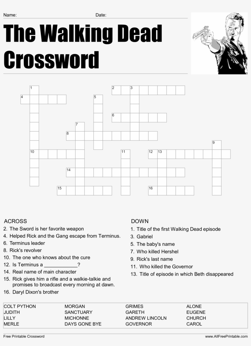 The Walking Dead Crossword Main Image Word Search Twd Free 