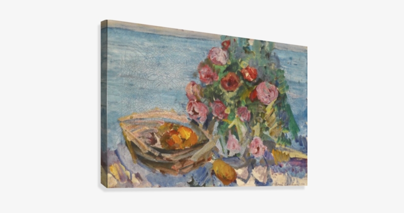 Still Life With Roses And Fruits Canvas Print - Konstantin Korovin, transparent png #165979