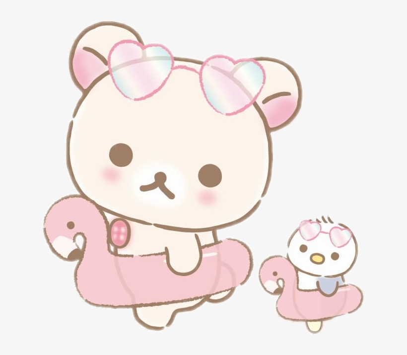 Rilakkuma Korilakkuma Pink Pastel Cute Heart Korilakkuma Transparent