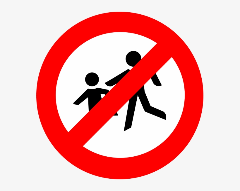 Zeichen No Children - No Pedestrian Road Sign - Free Transparent PNG ...