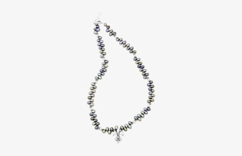 Fleur De Lis Freshwater Pearl Necklace - Mignon Faget Fleur De Lis Freshwater Pearl Necklace, transparent png #1623790