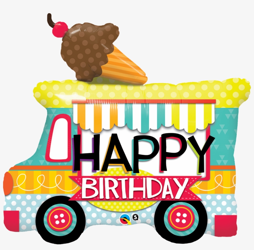 Ice Cream Truck Birthday Balloon - Birthday Ice Cream Truck, transparent png #1627540