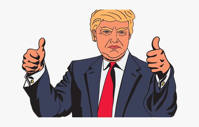Trump - Trump Thumbs Up Cartoon, transparent png #1654318