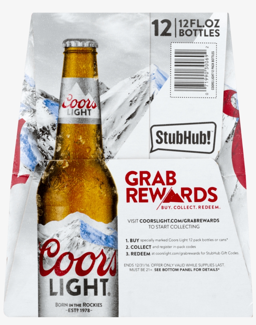 Free Coors Light Grab Rewards Codes Centralroots Com - Coors Light Beer - 12 Pack, 12 Fl Oz Cans, transparent png #1661315