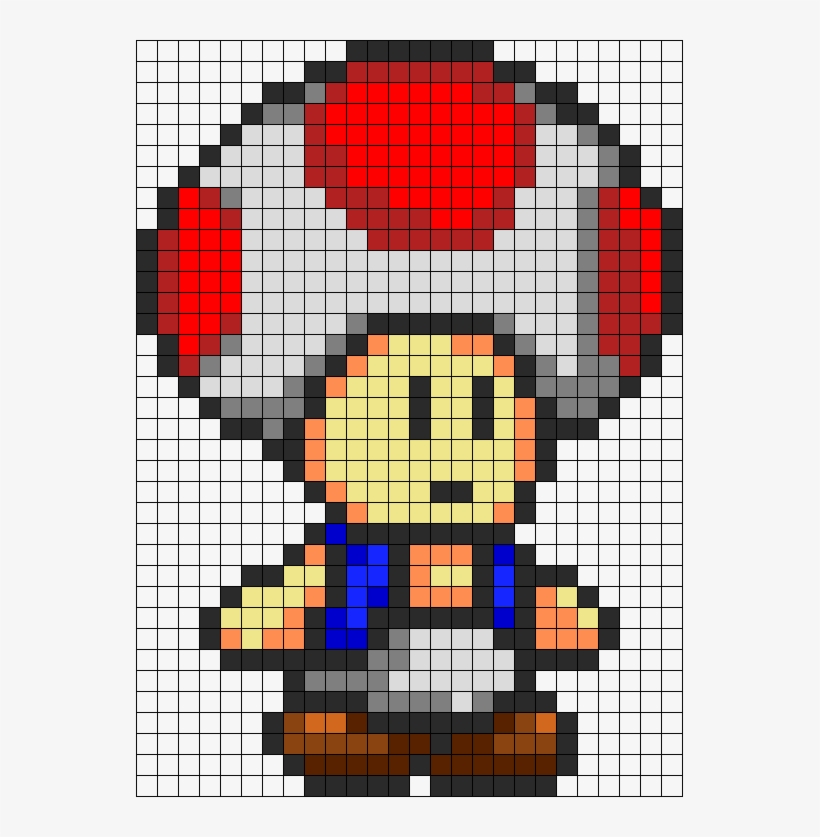 Toad Perler Bead Pattern - Toad En Pixel Art - Free Transparent PNG ...