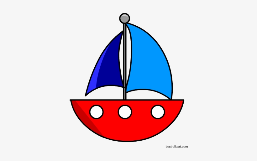 Cute Free Red And Blue Sail Boat Clip Art - Blue Boats Clip Art - Free ...