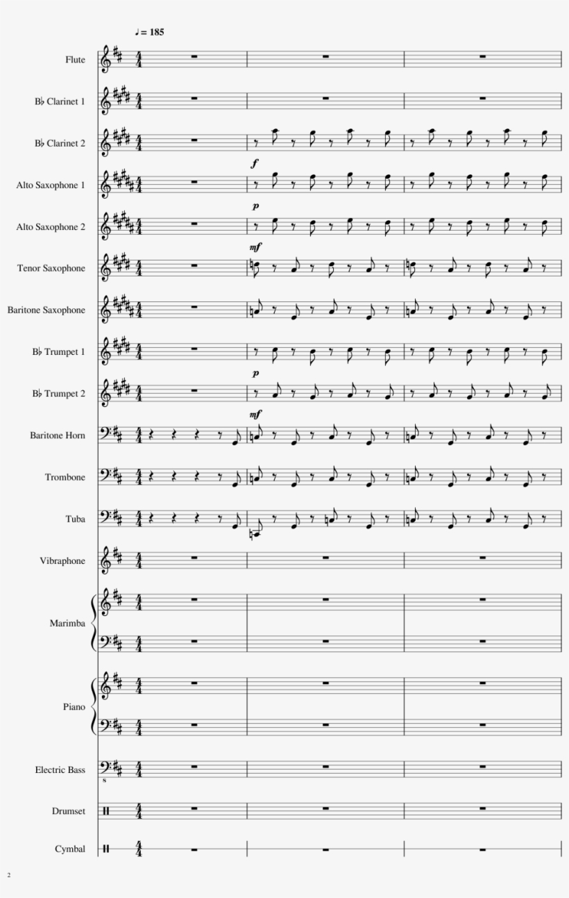 Boss Theme Sheet Music Composed By Arranged By Michkel - Mario And Luigi Paper Jam Big Bang Music Sheet, transparent png #1719949