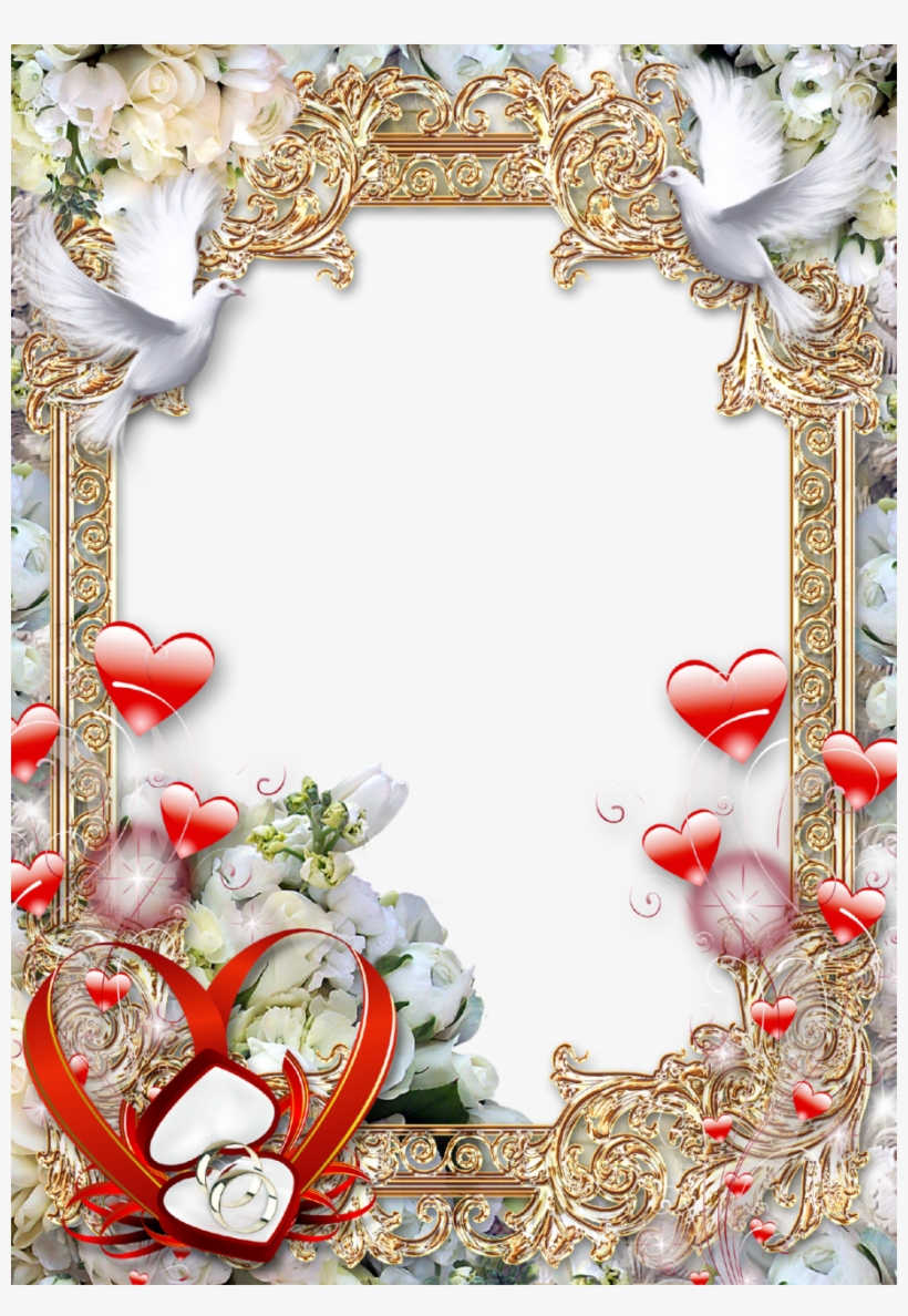 Photo Frame Golden Luxury - Wedding Photo Frame Png, transparent png #1748304