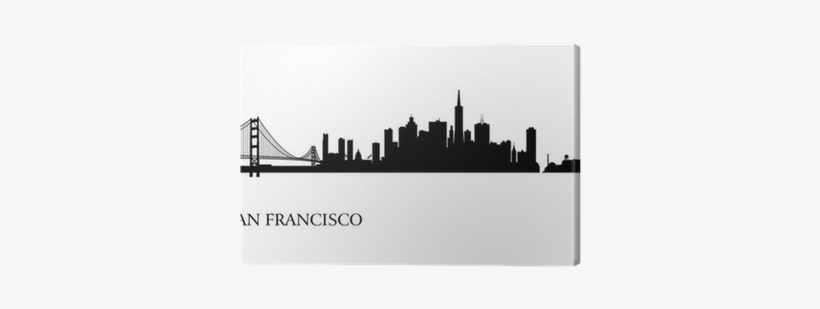 San Francisco City Skyline Silhouette Background Canvas - San Francisco Cityscape Silhouette, transparent png #1768391