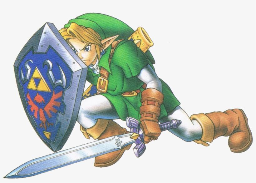 Link Defending - Ocarina Of Time Original Artwork - Free Transparent ...