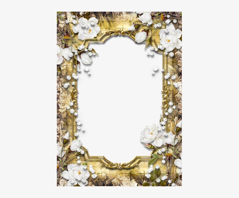 Download Frame Png Gratis Gold Frame With Roses Free Transparent Png Download Pngkey