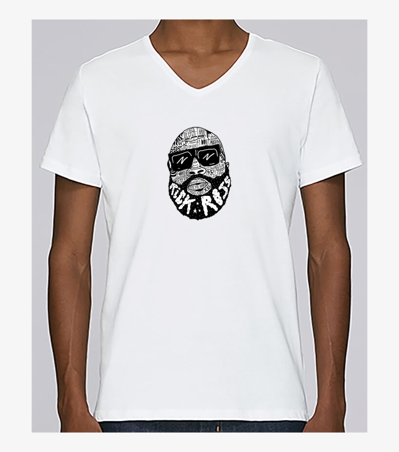 T Shirt V Neck Men Stanley Relaxes Rick Ross Head By - T-shirt, transparent png #1889858