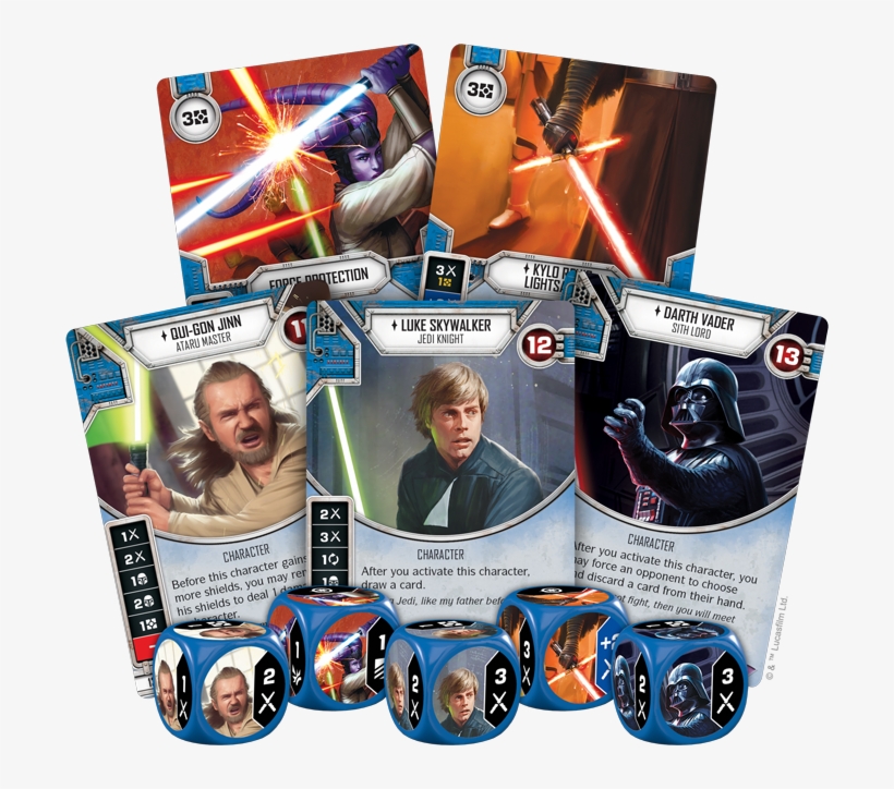 Swd03 Cardfan-blue - Star Wars Destiny: Luke Skywalker: Jedi Knight ...