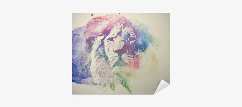 Watercolor Painting Of Lion - Watercolor Lions Png, transparent png #28751