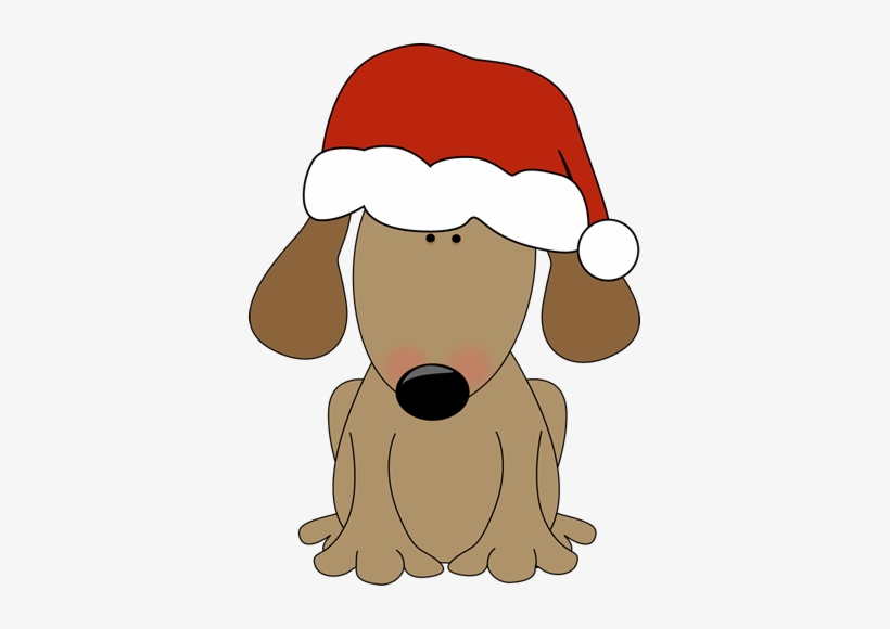 Dog Wearing A Santa Hat - Cartoon Dog With Santa Hat - Free Transparent