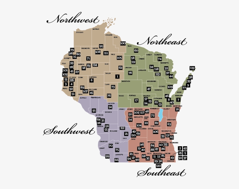 Rustic Roads Regional Map Wisconsin Road Construction Map Free   201 2015617 Road Map Png 