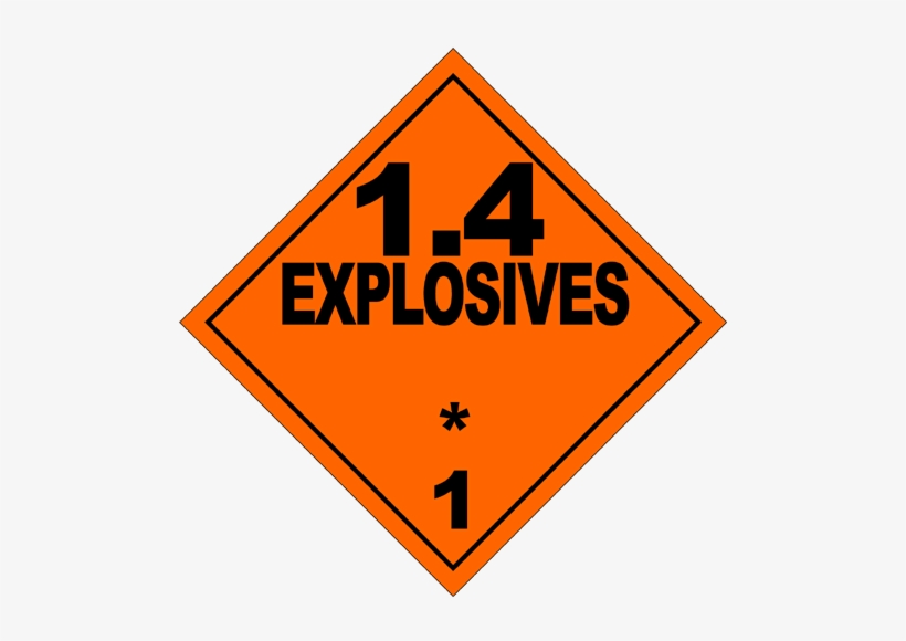 Hazmat Class 1-4 Explosives - 1.4 S Explosives Placard - Free ...