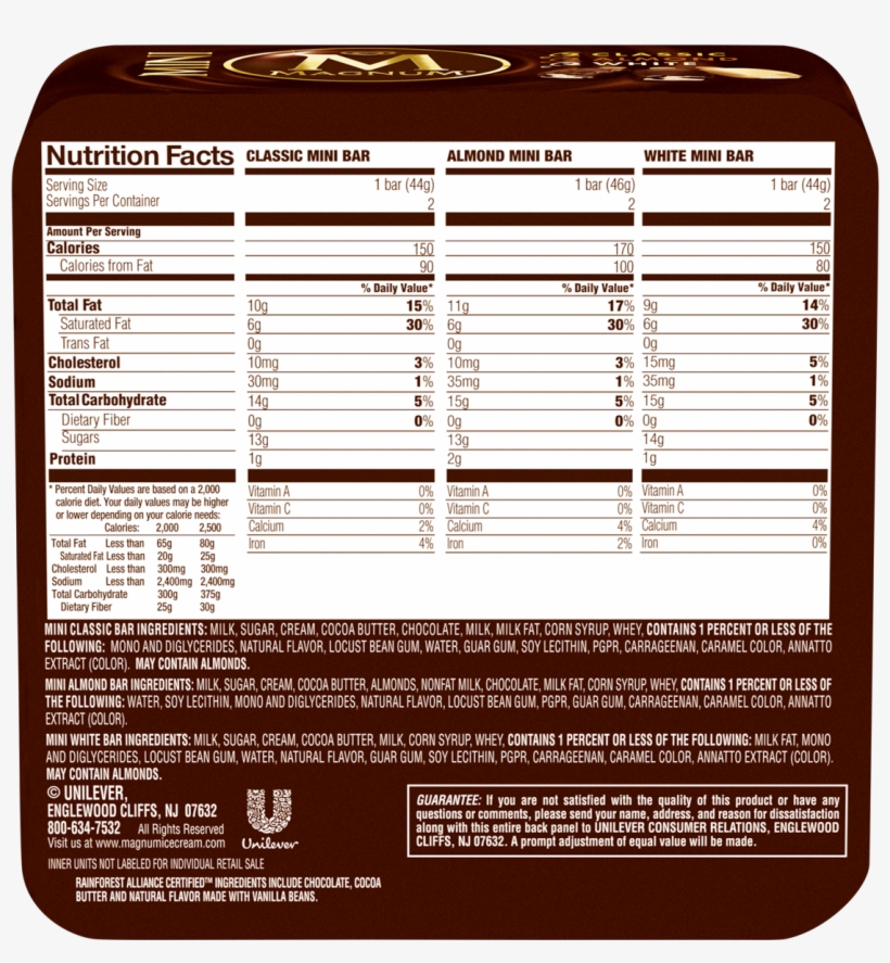 Magnum Ice Cream Bar Nutrition Information Besto Blog