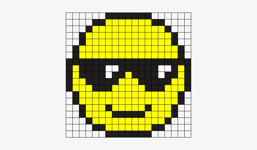 Cool Emoji Perler Bead Pattern / Bead Sprite - Pixel Art Easy Emoji
