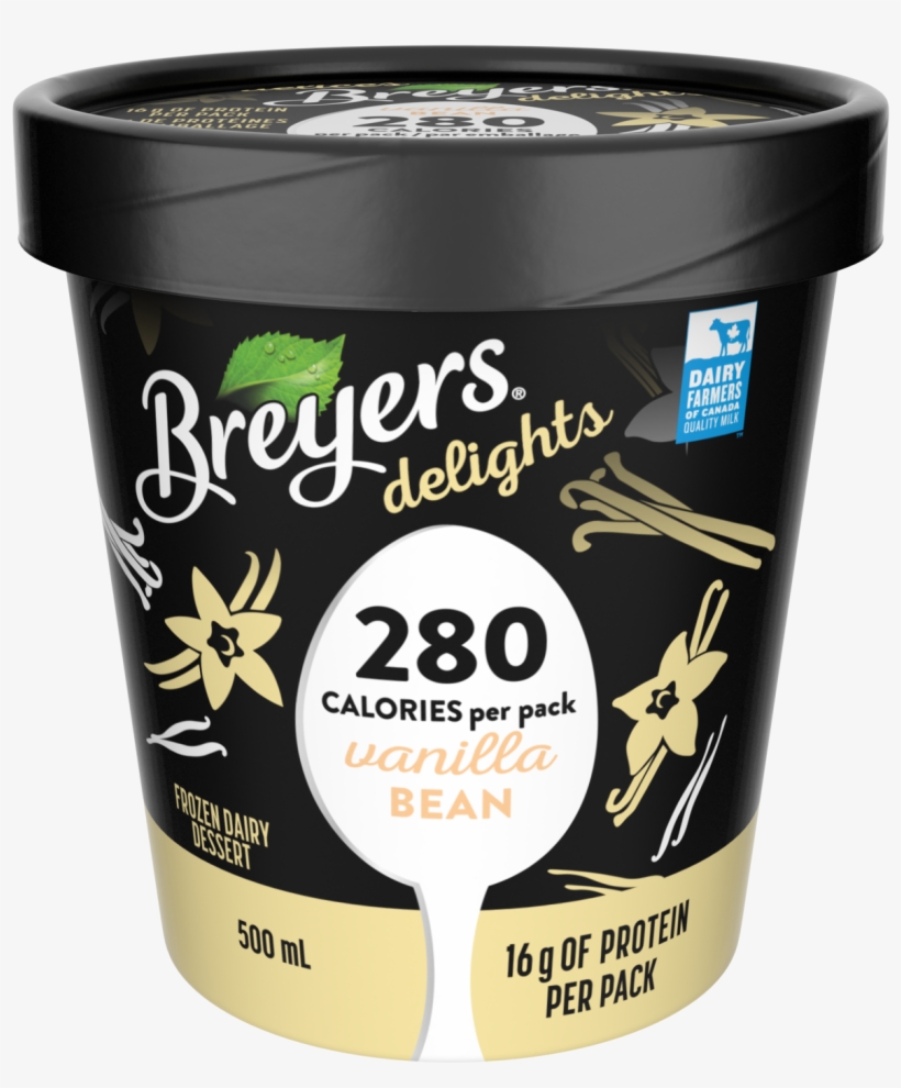 Breyers Delights Vanilla Bean 500 Ml Front Of Pack - Breyers Delights Ice Cream, Low Fat, Vanilla Bean -, transparent png #2104369