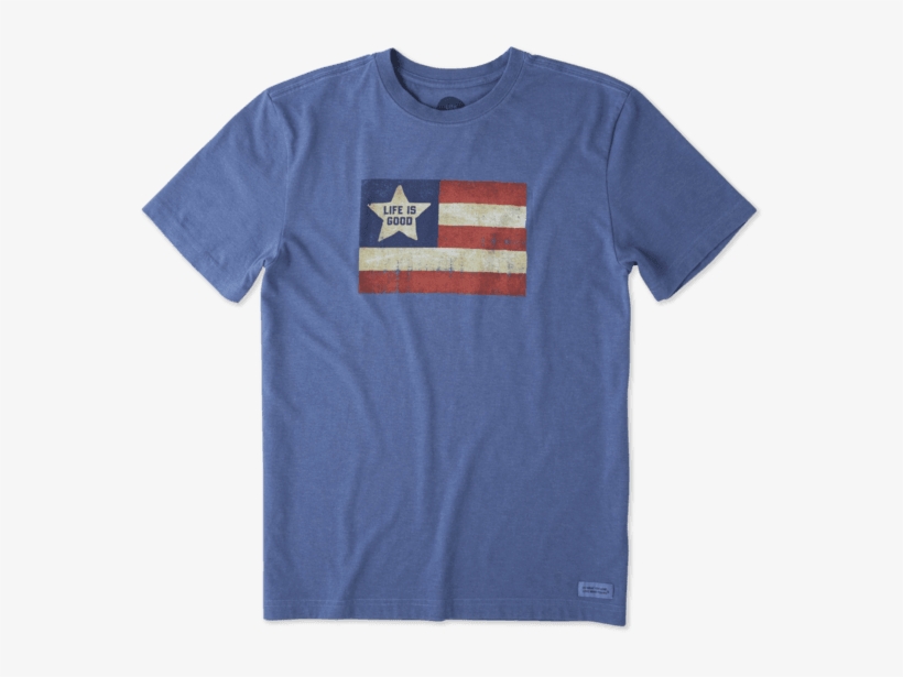 Men's Vintage American Flag Crusher Tee - T-shirt, transparent png #2138563