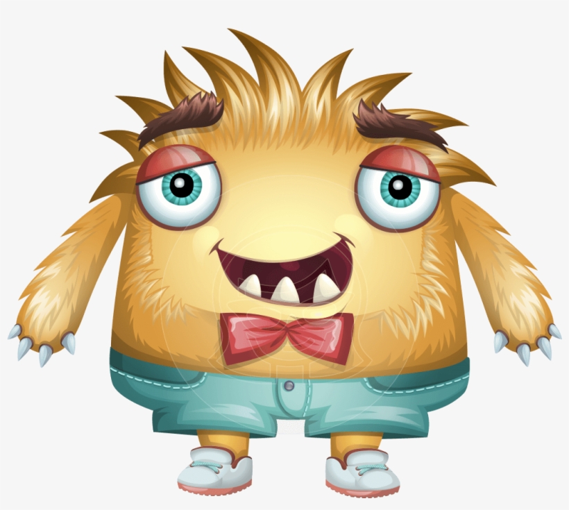 Vector Fluffy Cute Creature Graphic - Animated Cartoon - Free