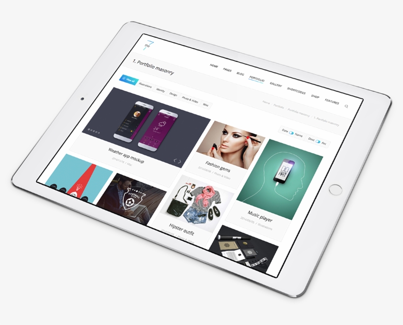 The7 Gen2 Ipad - Ipad Web Design - Free Transparent Png Download - Pngkey