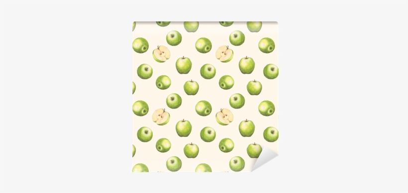 Hand-drawn Watercolor Seamless Pattern With Green Apples - Watercolor Painting, transparent png #2178376