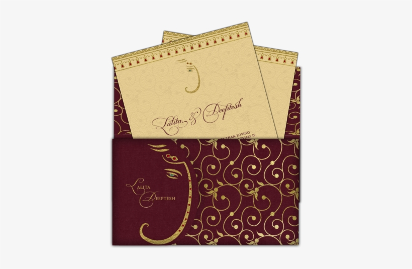 Luxury Ganesha Email Wedding Card Template In Red And - Reminder Invitation For Wedding Indian Style, transparent png #224413