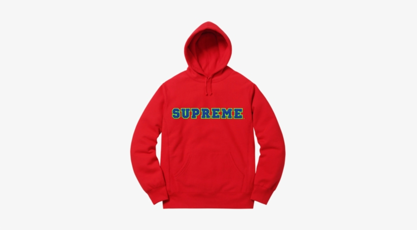 Supreme Cord Collegiate Logo Hooded Sweatshirt Red Supreme Fw17 Box Logo Red Free Transparent Png Download Pngkey - red supreme hoodie roblox