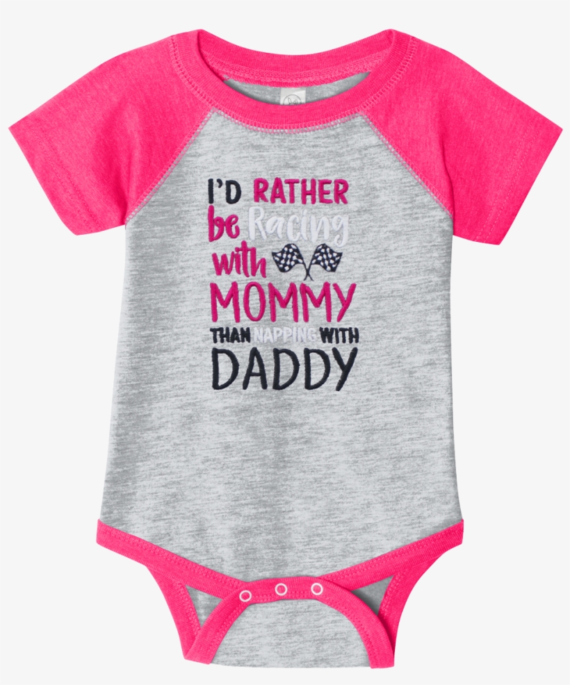 I'd Rather Be Racing W/mommy Embrd Onesie - Big And Little Sister And Brother Jerseys, transparent png #227355