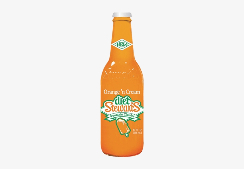 Stewart's Diet Orange 'n Cream Soda - Diet Stewart's Orange 'n Cream, 12 Fl Oz Glass Bottles,, transparent png #2214593