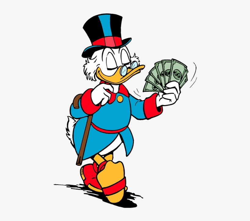 Scrooge Fanning Himself With Dollar Bills - Scrooge Mcduck - Free ...