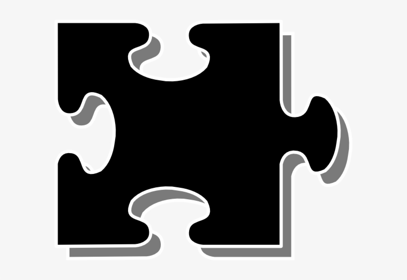 Black Puzzle Piece Clip Art - Black Puzzle Piece Png - Free Transparent