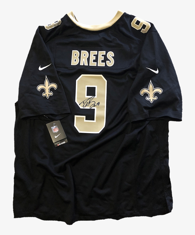 Then Signed By Drew Brees - New Orleans Saints Drew Brees Autographed Black Nike, transparent png #2305053