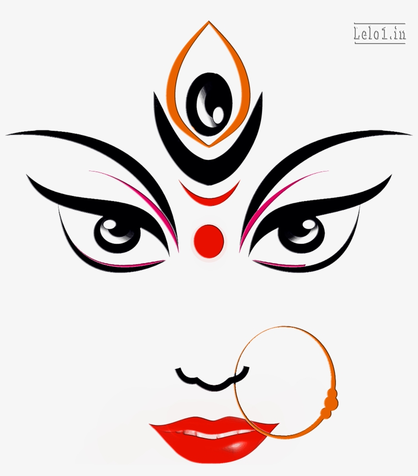 Happy Dussehra - Durga Maa Face Drawing - Free Transparent PNG Download -  PNGkey