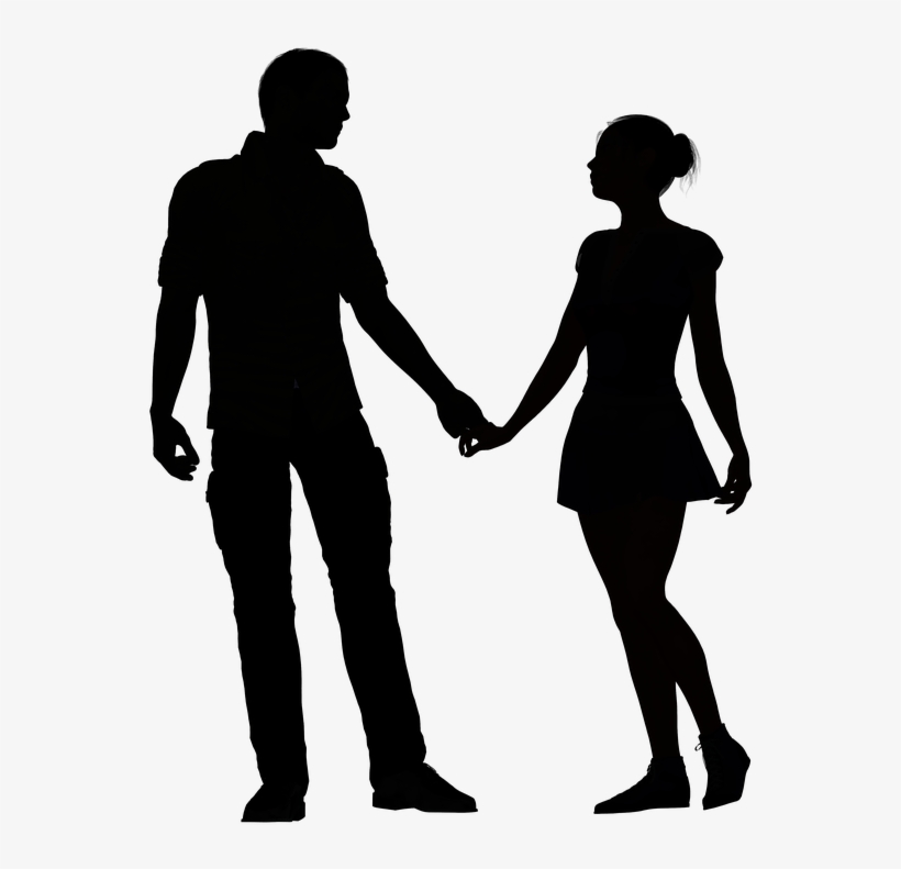 Go To Image - Couple Holding Hands Black Silhouette - Free Transparent ...