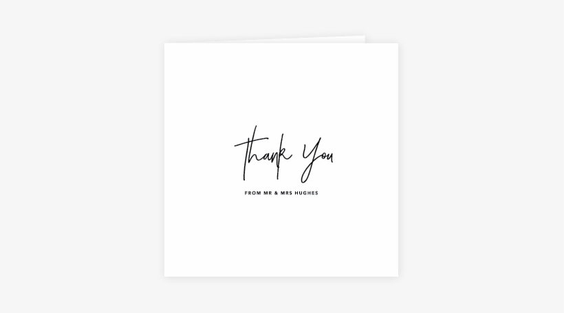 Love Note Thank You Card Black - Calligraphy - Free Transparent PNG ...