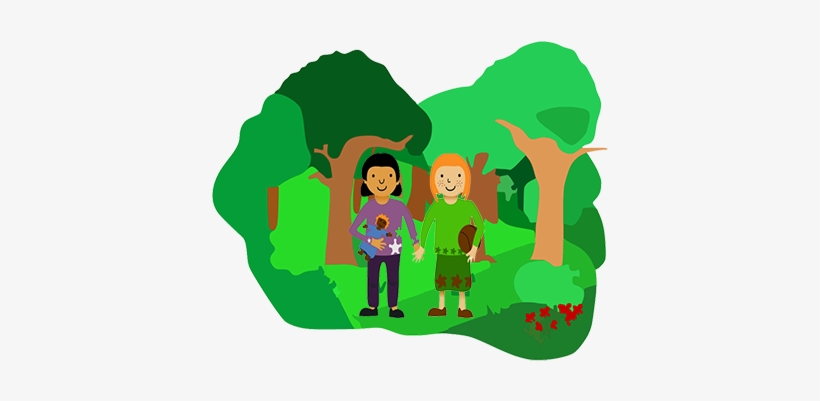 Girls In Forest - Ecosystem Clipart Transparent, transparent png #2547025