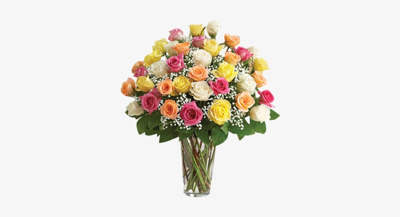 Color Me Pretty Roses In Houston, - Ultimate Elegance Long Stem Assorted Roses - Flowers, transparent png #2555283