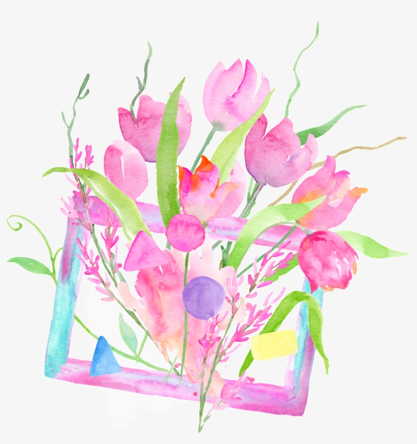 Pink Flower Transparent - Watercolor Painting - Free Transparent PNG ...