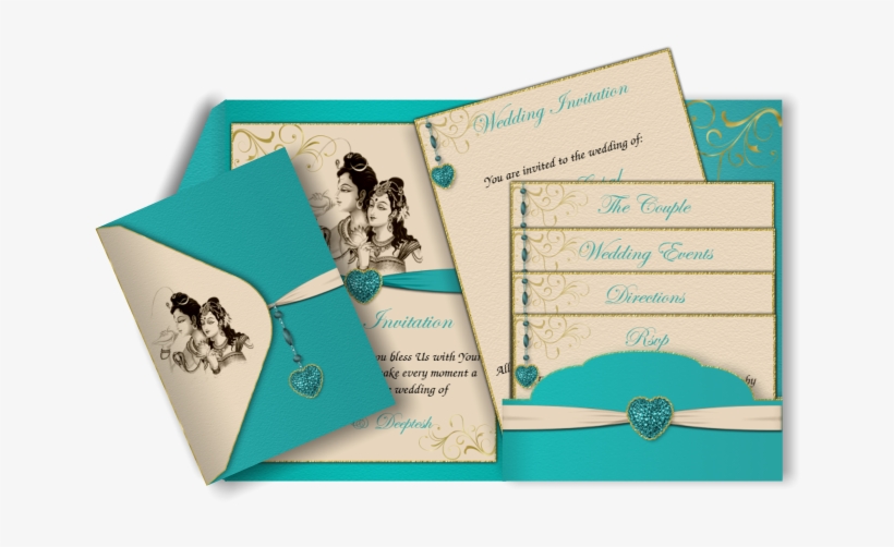 Turquoise & Ivory Email Wedding Invitation Perfect - Wedding Invitation Card Turquoise, transparent png #2584536