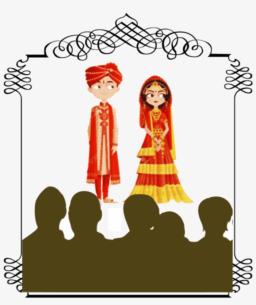 Arranged Marriages Cartoon Indian Wedding Couple Free