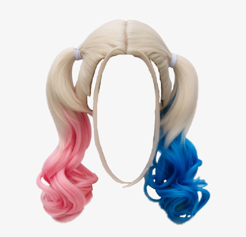 Piggytails Wig Harleyquinn Blonde Redandblue - Anogol Hair Cap+ Blue ...