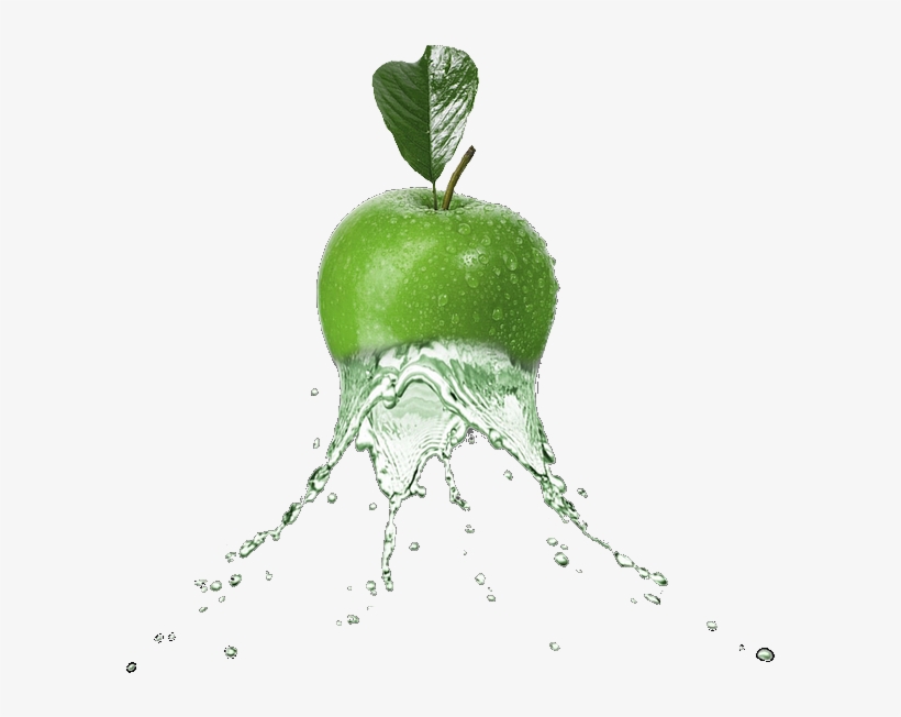 Scfruits Apple Greenapple Splash Water Fruit Food Ftest - Green Apple Water Splash, transparent png #2602407