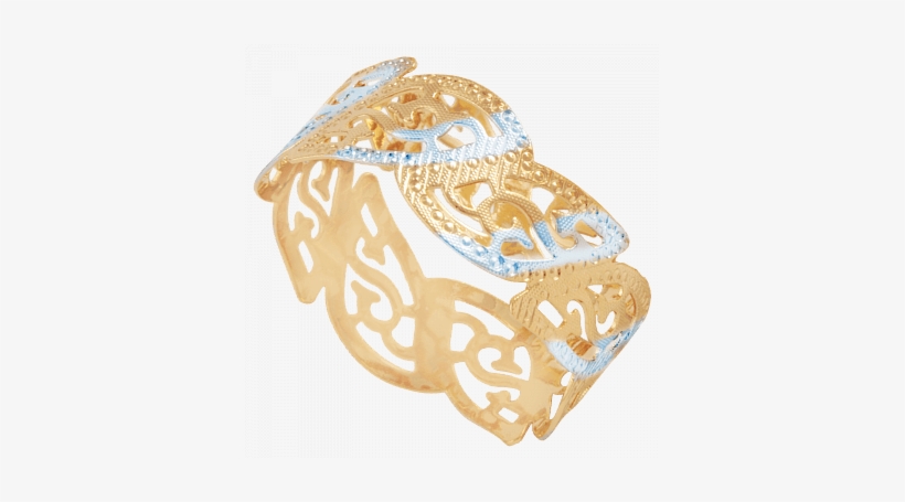 Rk Fashion 18k White And Gold Plated Elegant Cnc Cutting - Two Layer Hollow Cut Out Pattern Ring Jewelry, transparent png #2607937