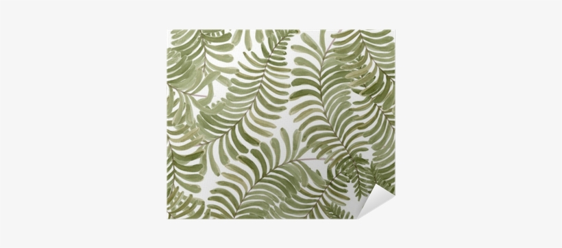 Watercolor Seamless Pattern With Fern Frond Palm Leaves - Watercolor Painting, transparent png #2611040