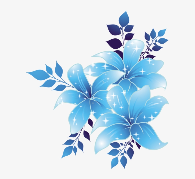 Free Download Blue Flowers Png Clipart Borders And - Blue Flower Design